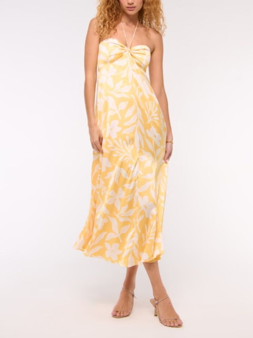 NWT Abercrombie Satin Maxi Dress | Summer Wedding Guest dress | Halter neck